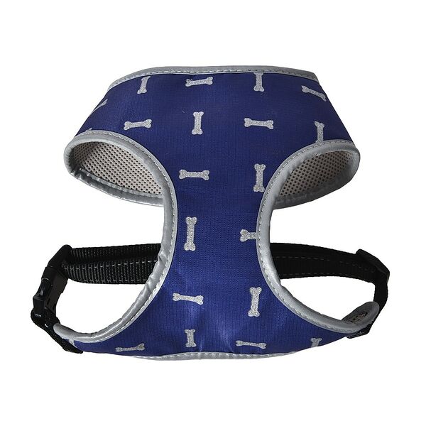 Шлейка для собак FOXIE Bones M (обхват шеи 35см, обхват груди 40-52см) синяя