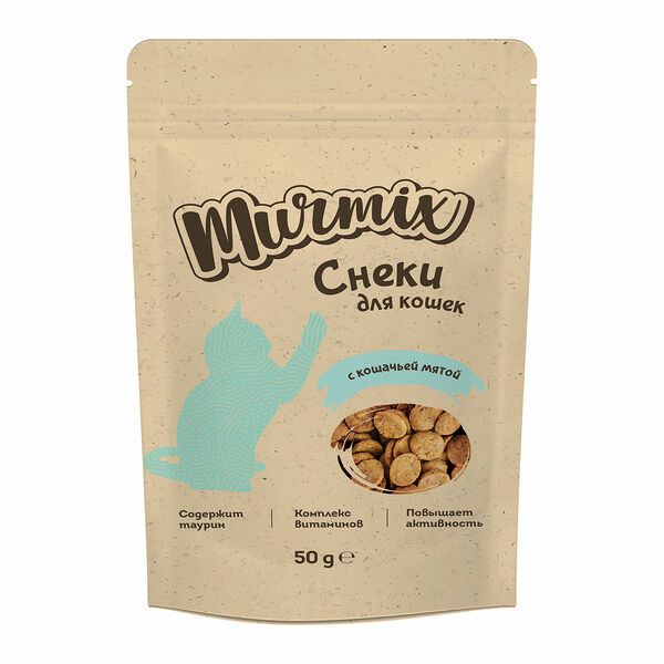 Лакомство тренировочное для кошек, снеки с кошачьей мятой, 50 гр.