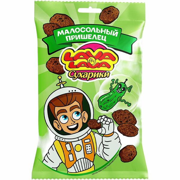 Сухарики Lava Lava ржаные со вкусом малосольных огурцов, 30г