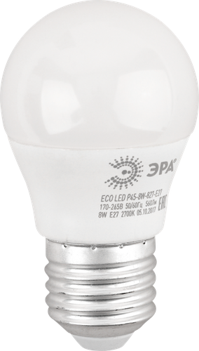 

Лампа светодиодная Эра Эко 8Вт E27, теплый свет, шар