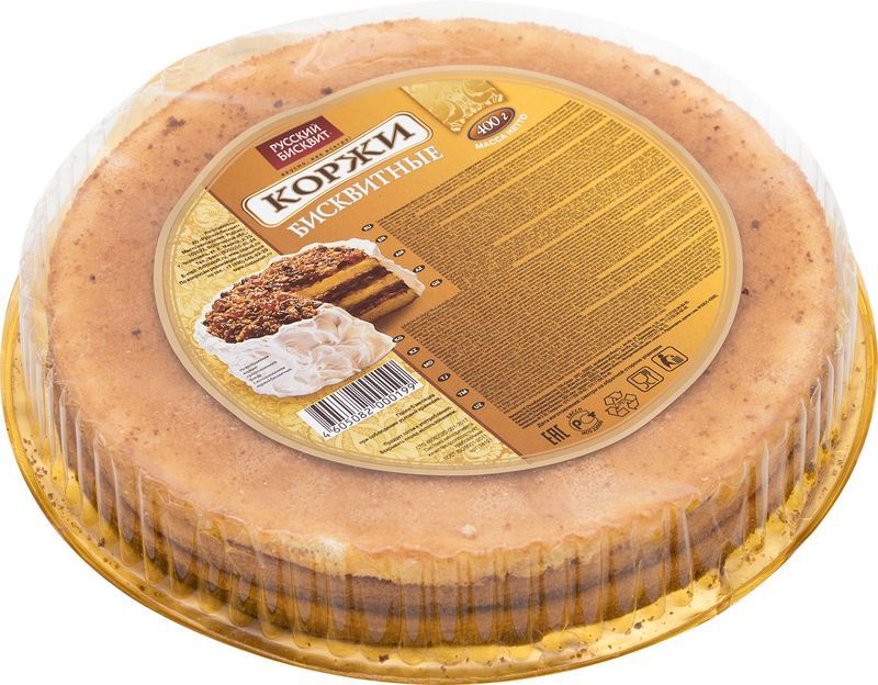 

Коржи для торта Русский бисквит бисквитные светлые 400 г