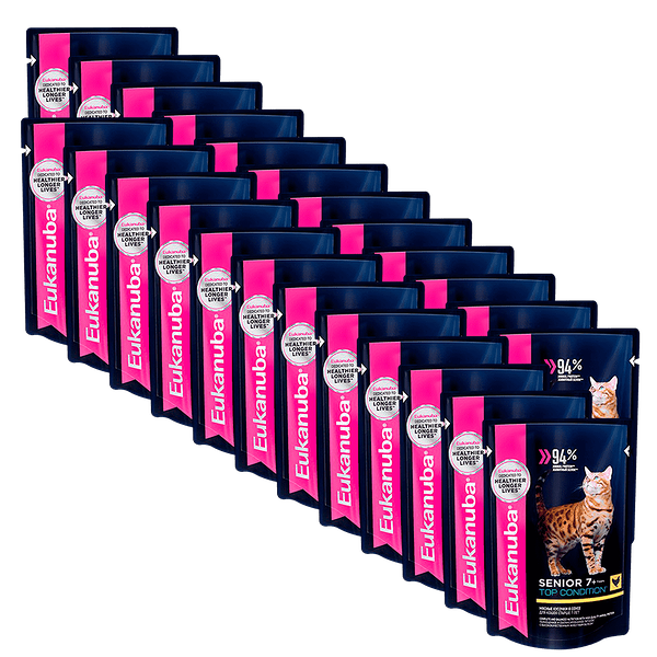 Корм для кошек EUKANUBA для кошек старше 7 лет курица в соусе конс. пауч 85г (упаковка - 24 шт)