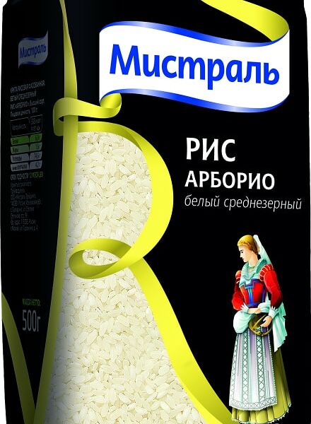 Рис Мистраль Арборио белый среднезерный 500г