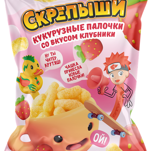 Кукурузные палочки Скрепыши со вкусом клубники