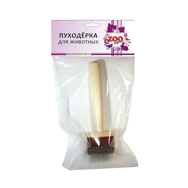 Пуходерка деревянная малая с каплей 5х16,5 см ЗооЭкспресс 