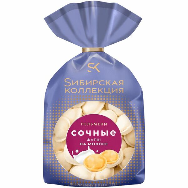 Пельмени Сибирская коллекция Сочные с фаршем на молоке 700 г