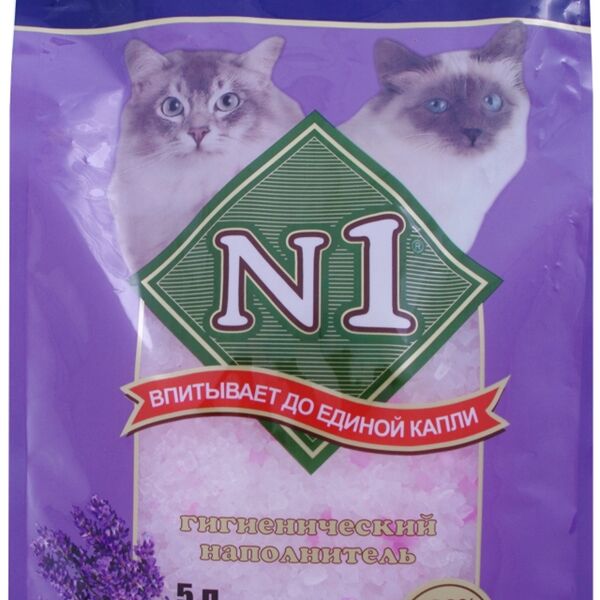 N1 Crystals Лаванда наполнитель силикагелевый впитывающий, 5 л