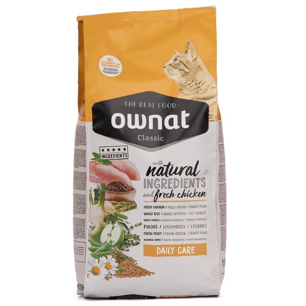 CLASSIC сухой корм Ownat для кошек ежедневная забота с курицей, 1.5 кг