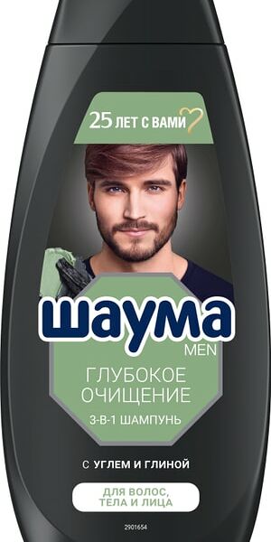 Шампунь для волос Шаума Men для тела и лица Глубокое Очищение 3в1 360мл