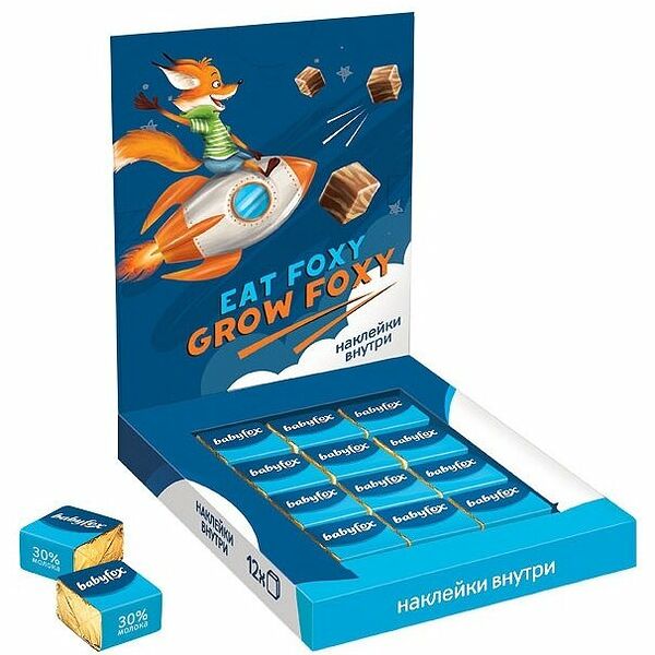 Шоколад Babyfox белый и молочный, порционный