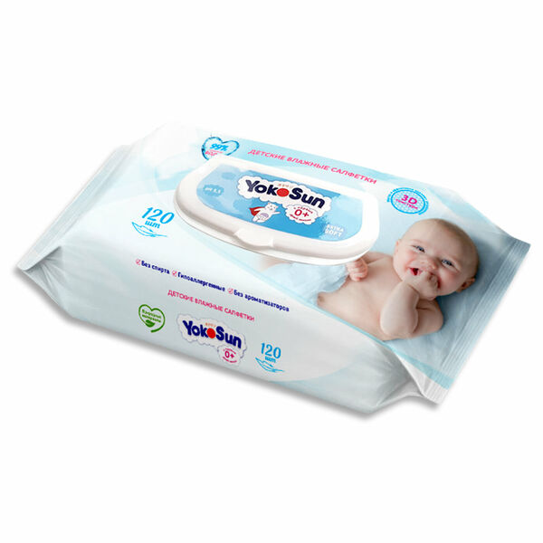 Салфетки влажные детские Yokosun, 120 шт.