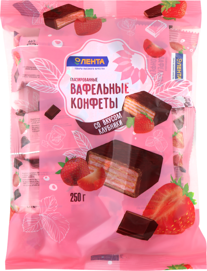 

Конфеты вафельные Лента Мини со вкусом клубники 250 г