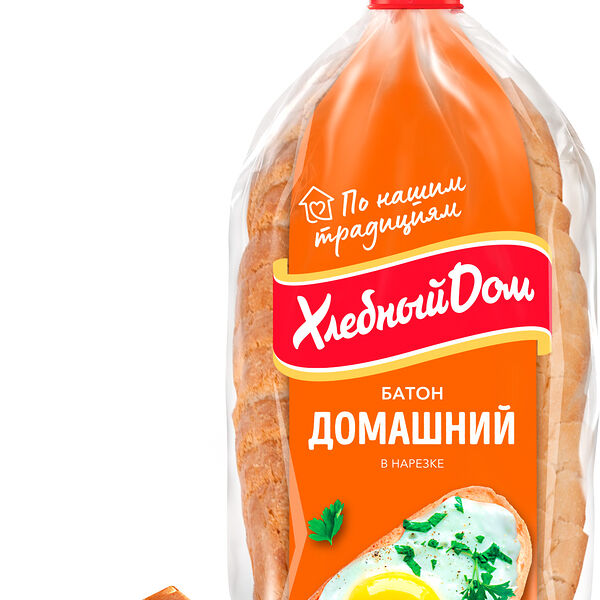 Батон Хлебный Дом Домашний нарезанный 230г