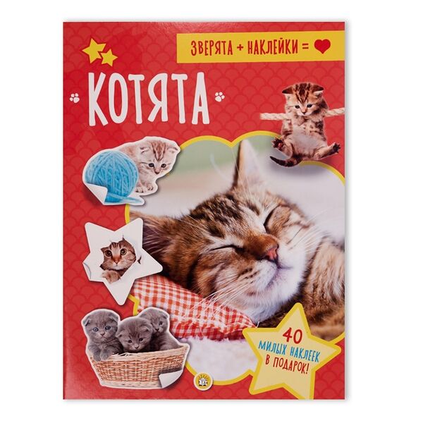 Книга ЛАБИРИНТ Зверята, наклейки. Котята