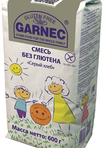 Смесь для выпечки Garnec Серый хлеб без глютена 600г