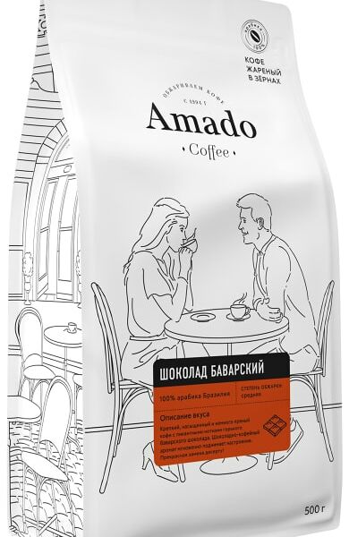 Кофе в зернах Amado Шоколад баварский 500г
