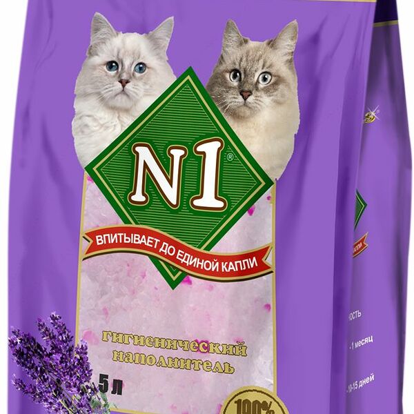 Наполнитель для кошачьего туалета №1 Crystals силикагелевый лаванда