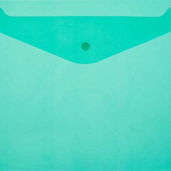 Папка-конверт на кнопке КНК 180 зеленый прз. 10шт/уп