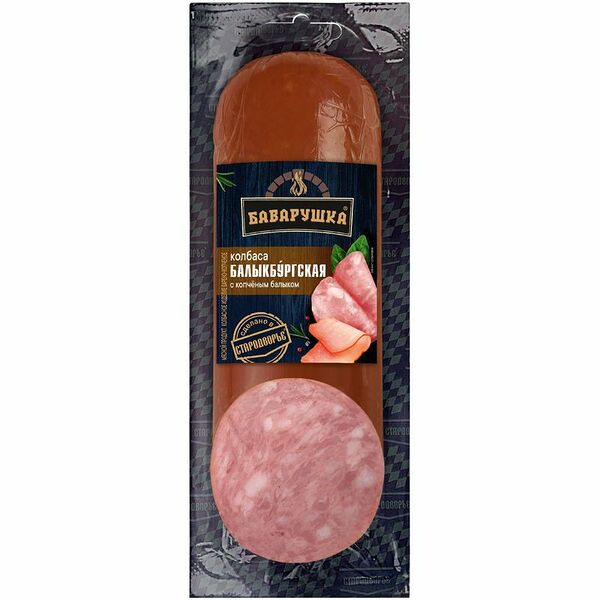 Колбаса варено-копченая Баварушка Балыкбургская с копченым балыком 350г