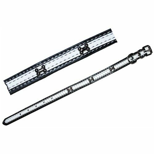 Ошейник N1 Уют светоотражающий косточки 35 см для собак