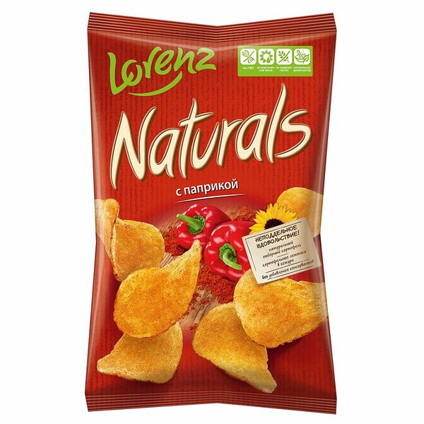 Чипсы картофельные Naturals с паприкой