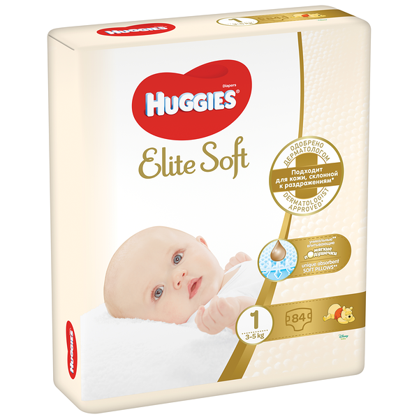 Подгузники Huggies Elite Soft 1 (3-5 кг) 84 шт.