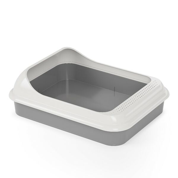 Лоток Мур-мяу с бортом серый