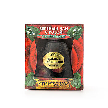 Чай зеленый Конфуций с розой 50 г, Россия