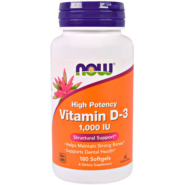 NOW Vitamin D-3 1000 UI капсулы 180 шт