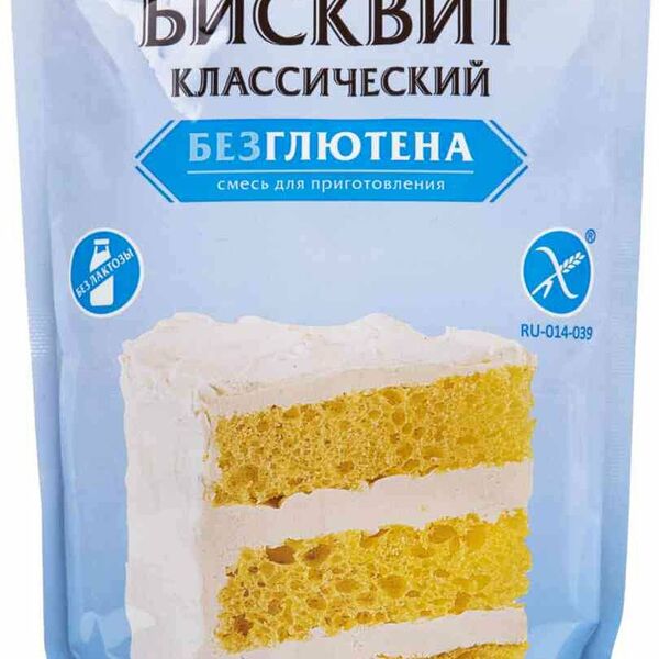 Смесь для выпечки без глютена Тестовъ Бисквит классический 250 г
