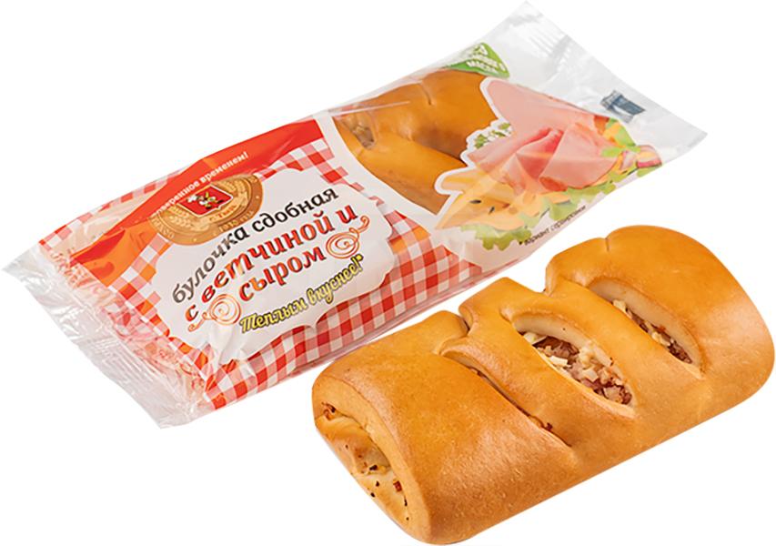 

Булочка Хлеб сдобная с ветчиной и сыром