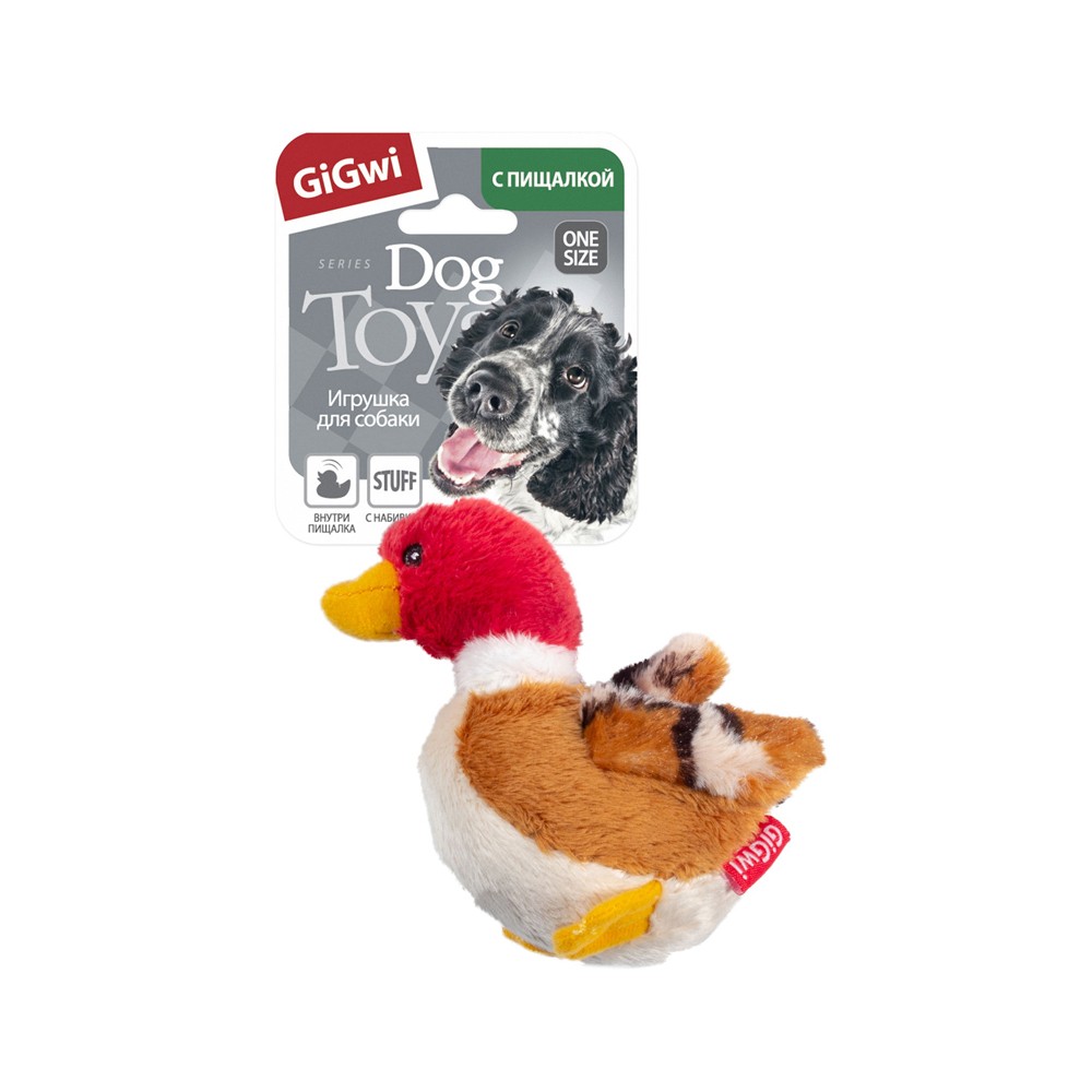

Игрушка для собак GiGwi утка с пищалкой 11 см