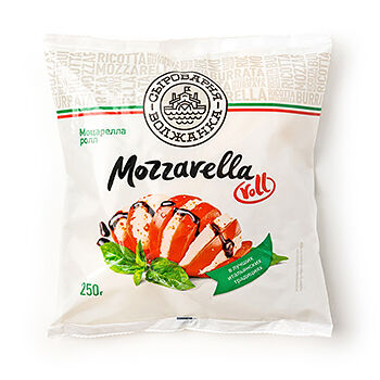 Сыр мягкий Моцарелла Сыроварня Волжанка ролл в рассоле 45%