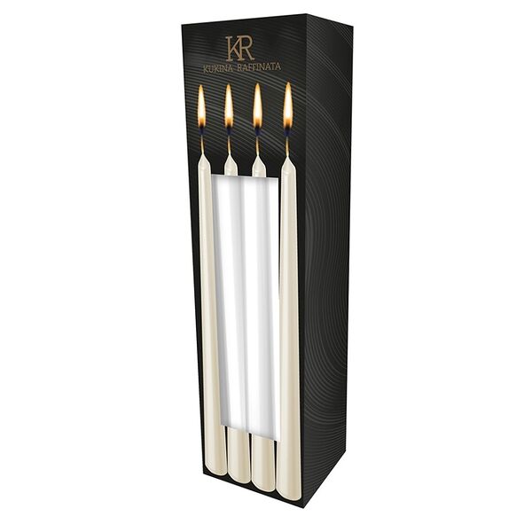 Свечи античные Kukina Raffinata белые, в коробке 12 шт, Россия