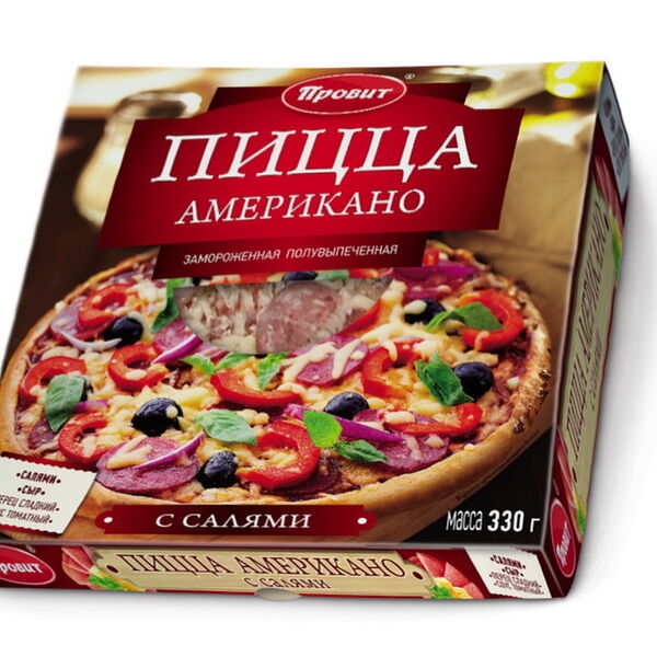 П/ф Пицца АМЕРИКАНО с салями полувып. зам. 330 гр.. ООО 