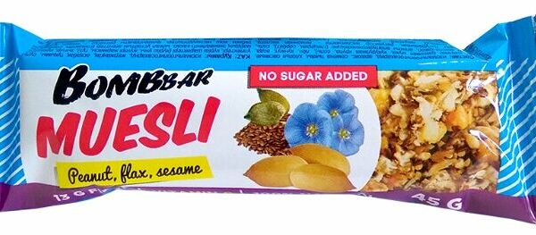 Батончик злаковый Bombbar без сахара арахис 45 г