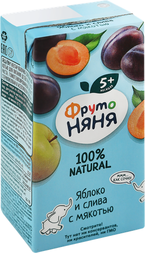 

Нектар ФрутоНяня Яблоко и слива с мякотью с 5 месяцев 200 мл
