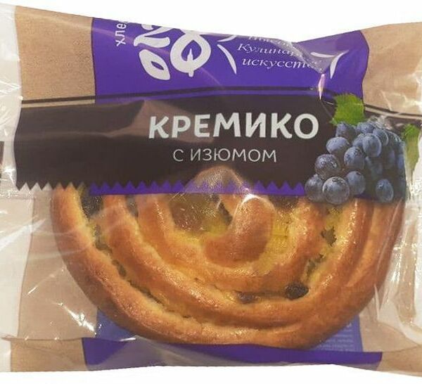 Булочка Хлебозавод №28 Кремико с кремом и изюмом, 100г