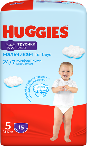 

Трусики-подгузники Huggies размер 5 12-17 кг для мальчиков 15 шт.