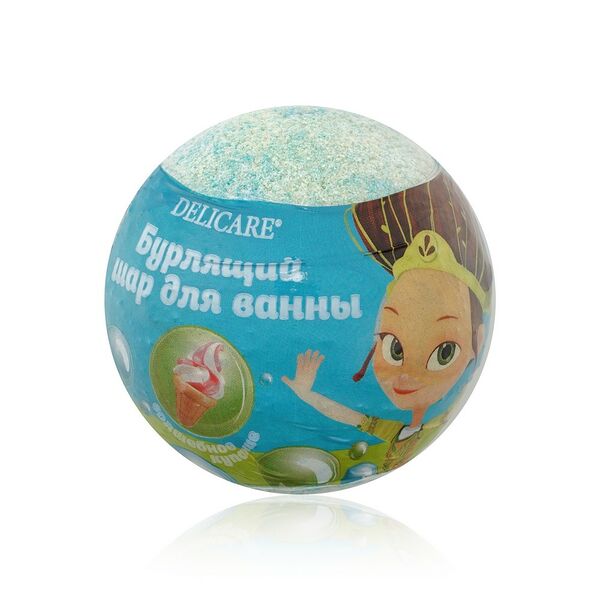 Бурлящий шар для ванны Delicare Сказочный патруль Маша Сине-зеленый с ароматом ванильного мороженого 135г