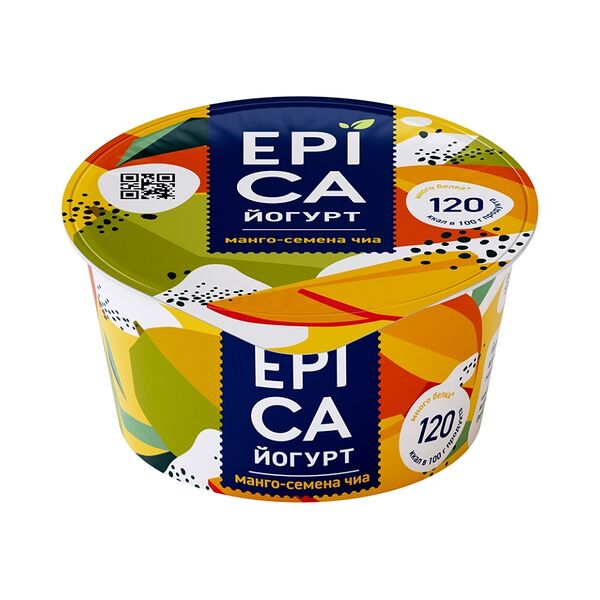 Йогурт Epica высокобелковый манго/семена чиа 5,0% 130 г