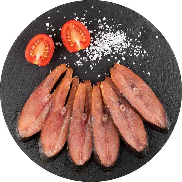 Горбуша подкопчённая, балык, нарезка