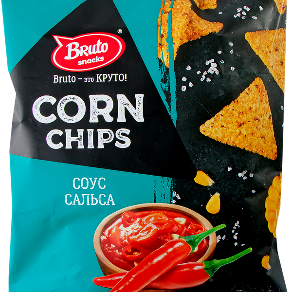 Чипсы кукурузные BRUTO Сorn Chips со вкусом соус сальса, 100г