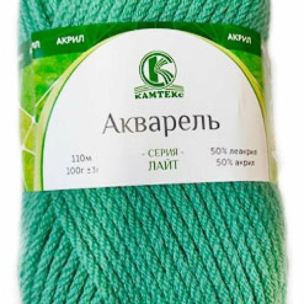 Пряжа для ручного вязания Камтекс Акварель Нефрит 100 г 110 м