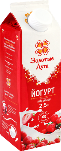 

Йогурт питьевой Золотые луга клубничный 2.5% 450 г