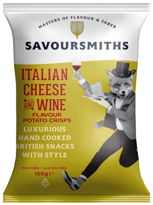 

Чипсы картофельные Savoursmiths со вкусом итальянского сыра и портвейна без глютена 150 г