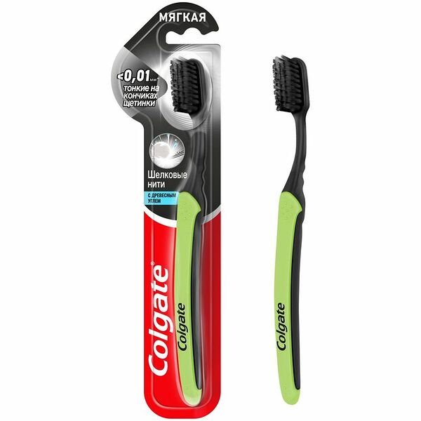 Зубная щётка Colgate Шёлковые нити с древесным углём мягкая в ассортименте