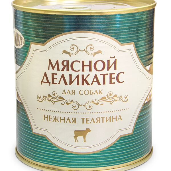 Мясной Деликатес консервы для собак, с натуральной телятиной в желе