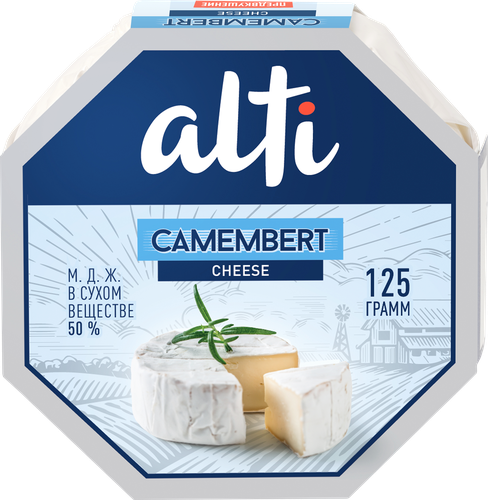 

Сыр камамбер Alti с белой плесенью 50% БЗМЖ 125 г