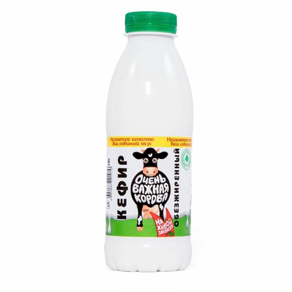 Кефир Очень Важная Корова обезжиренный 0%, 430г